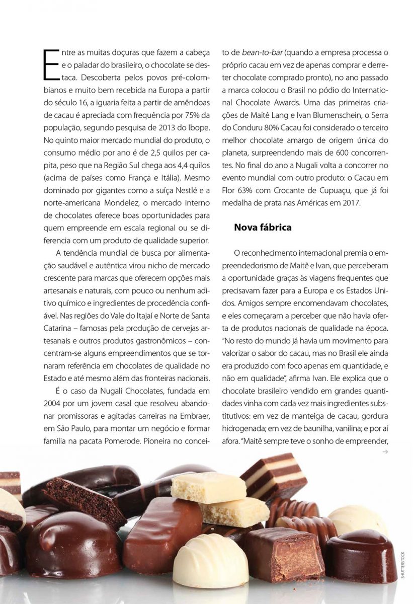 Reportagem sobre chocolate gourmet em SC